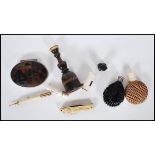 A collection of items dating from the 19th Century onwards to include a tortoise shell pill box