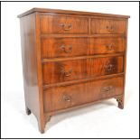 A 19th Century flame mahogany two over three chest of drawers, reeded flared top, drawers fitted