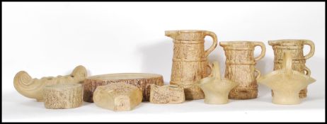 A collection mid century Studio ware stoneware utilitarian pottery by Moira Pottery ' Hillstonia '