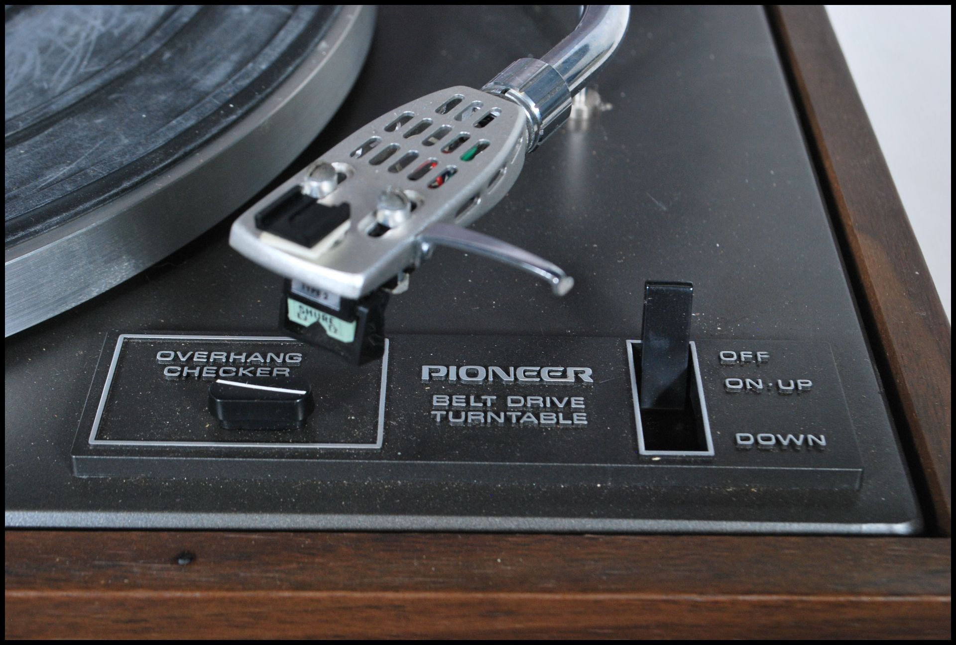 A vintage Pioneer PL 120 record player having a belt drive turntable, with overhang checker and - Bild 4 aus 6