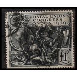 Great Britain stamp £1 Postal Union Congress, London 1929. Used example. PUC £1. SG # 438