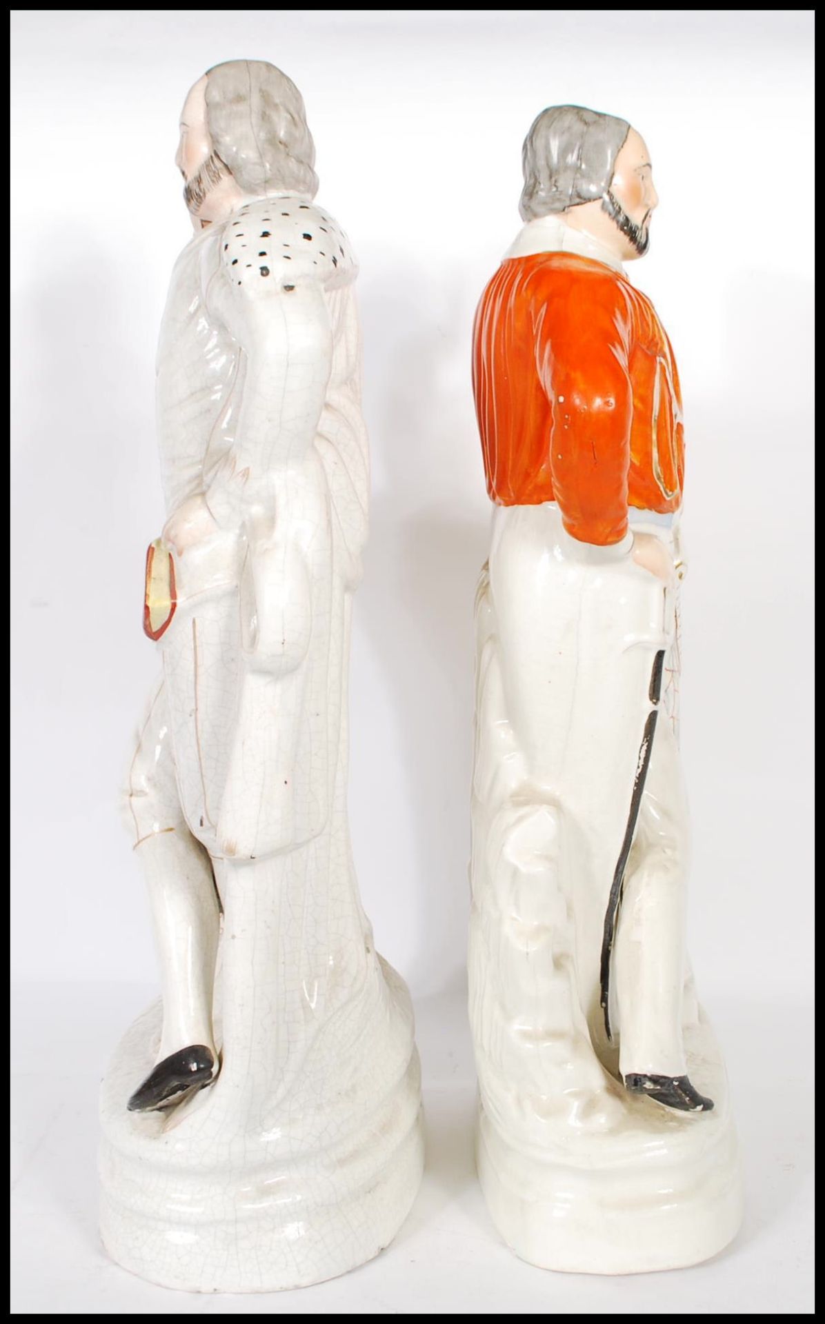 A large 19th Century Victorian Staffordshire flatback figure of Garibaldi, in standing pose - Bild 4 aus 8