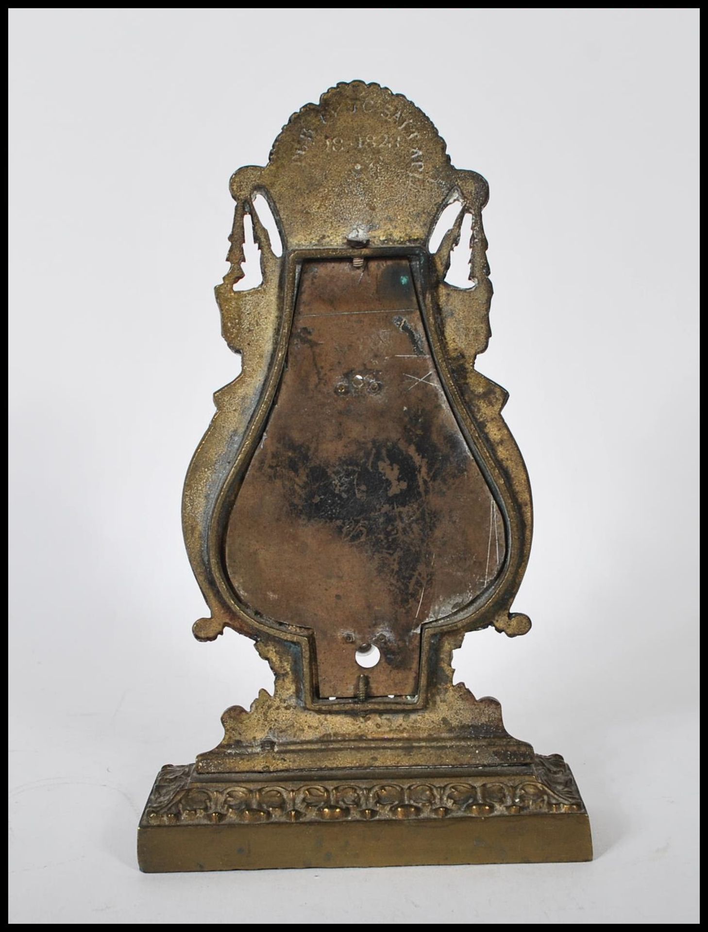 A early 19th Century Georgian brass desk thermomet - Image 4 of 6
