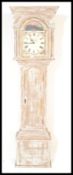 A contemporary shabby chic painted longcase clock,