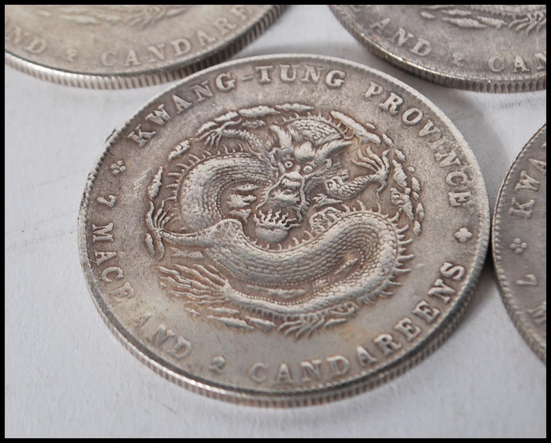 A collection of Chinese coins to include five kwang-tung province coins marked mace and 2 - Image 3 of 5