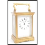 A 19th Century French gilt brass carriage clock ha