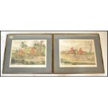 2 19th century Victorian framed Hunting prints after H Alken to include Breaking Cover and Full Cry.