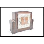 A 20th century Art Deco mantel clock having square