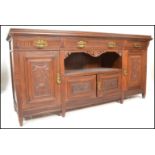 A late Victorian 19th century Maple & Co large mahogany sideboard / credenza / dresser. Of large