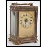A 19th Century French brass carriage clock having
