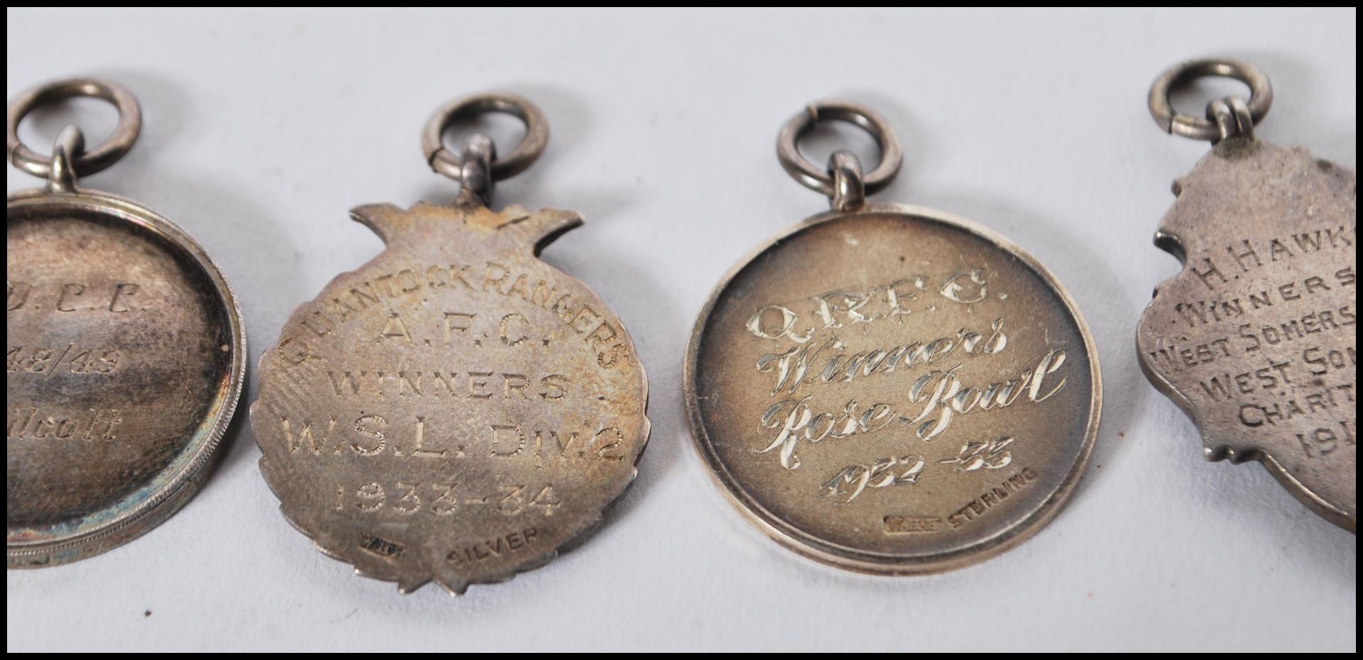 A collection of early 20th Century silver hallmarked sporting fob medals, two having gold plated - Image 7 of 8