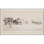 Phil Smith - British 19th century etching entitled unto ' Barnet Fair ' Framed and glazed, signed in