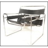 After Marcel Breuer - A chrome and leather 'Wassily' chair being circa 20th Century, original design