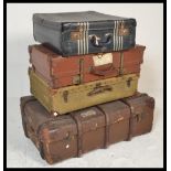A collection of vintage steamer / travel trunks da