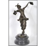 A believed early 20th century bronze Art Deco style dancing lady being signed to the base for CJR