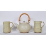 Ray Finch (1914-2012) for Winchcombe Pottery. Wood fired studio pottery teapot with matching mugs