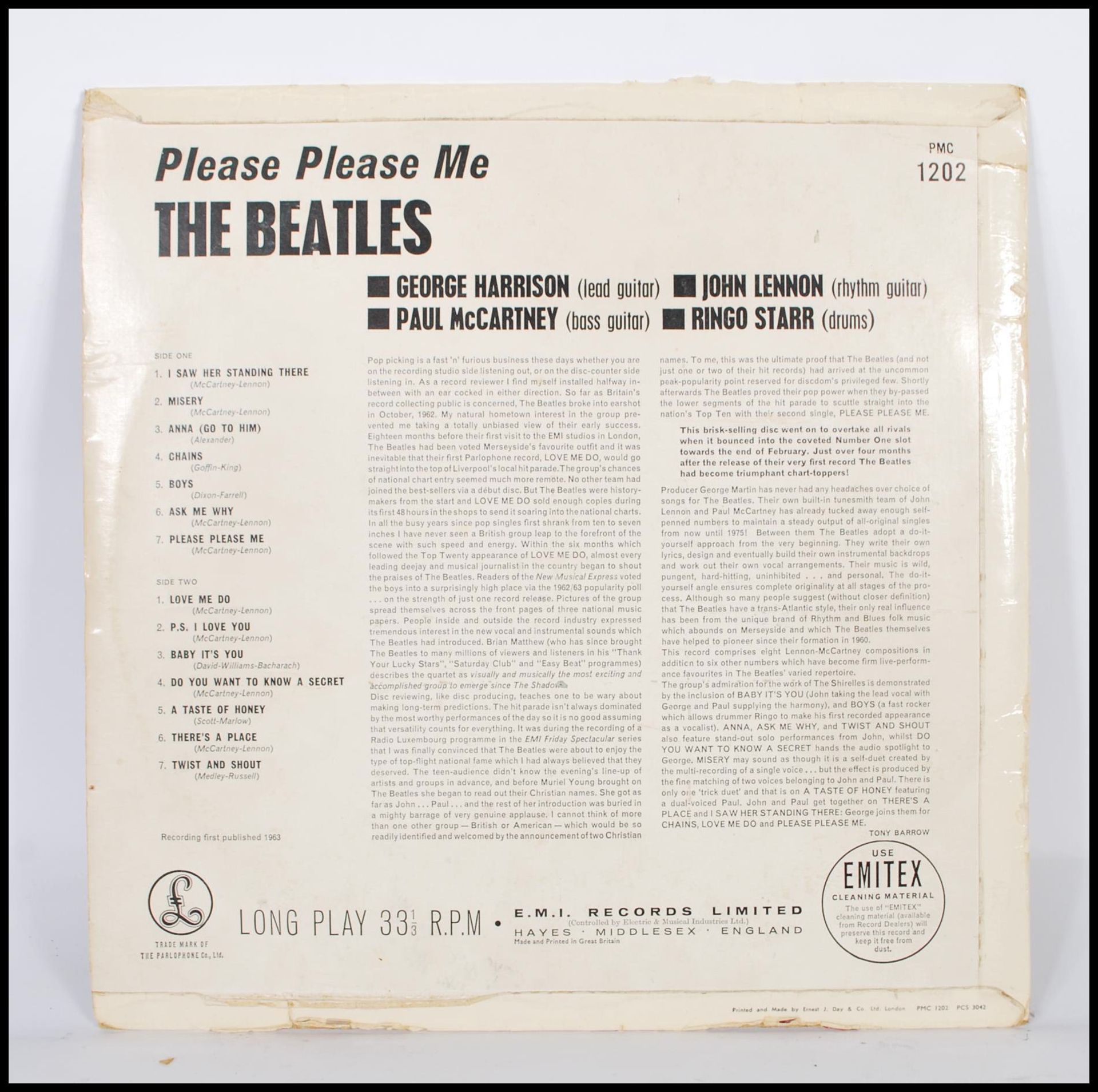 Vinyl long play LP record album by The Beatles - Please Please Me 1st pressing Mono, Parlophone - Bild 2 aus 6