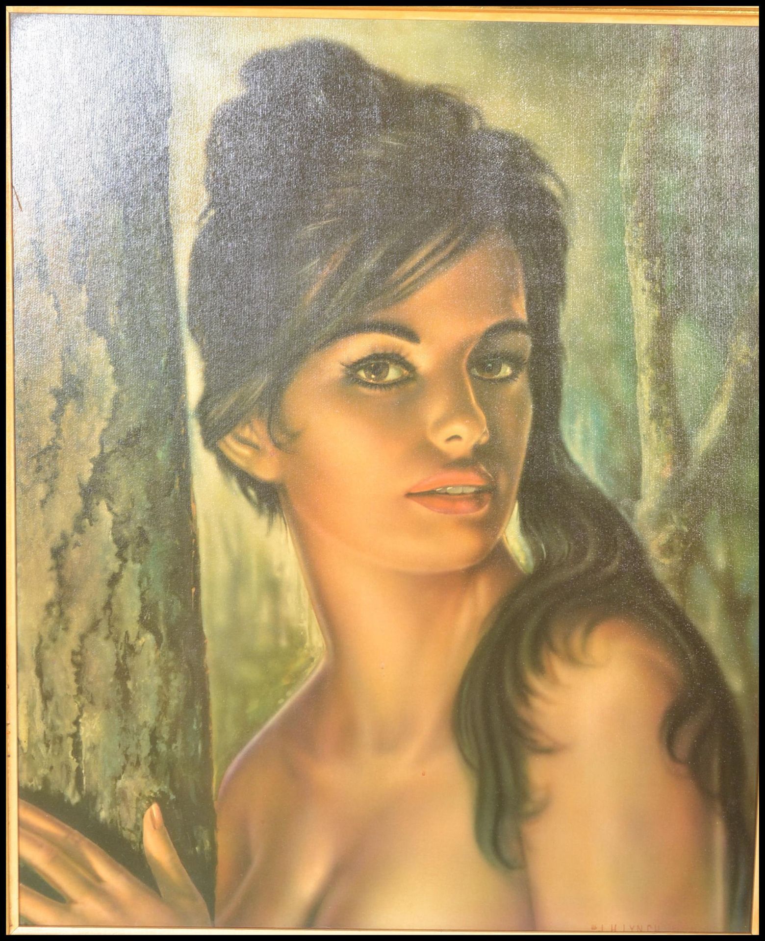 A vintage retro 20th century framed 1960's coloured print of a partly clad Female after J H Lynch - Bild 4 aus 10