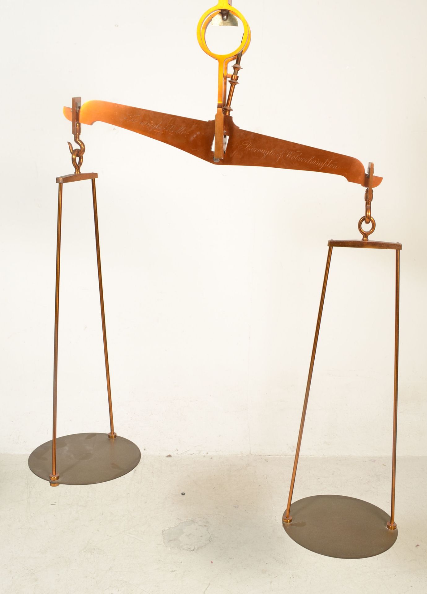 A set of 19th Century Victorian cased Avery hanging brass balance scales to weigh 56lbs, cased - Image 8 of 11