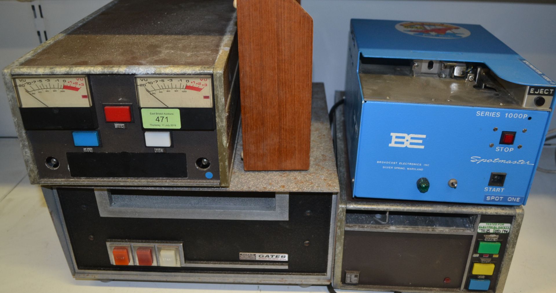 A collection of vintage 20th Century recording equipment to include a Spotmaster Series 1000P