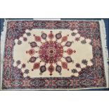 AN EARLY 20TH CENTURY PERSIAN WHITE GROUND CARPET