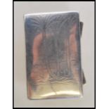 A stamped 800 silver Egyptian wallet / money case having engraved decoration to the front of palm