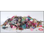 A very large collection of mixed vintage costume jewellery to include necklaces, bracelets,