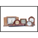 A group of five vintage 20th Century mantel clocks