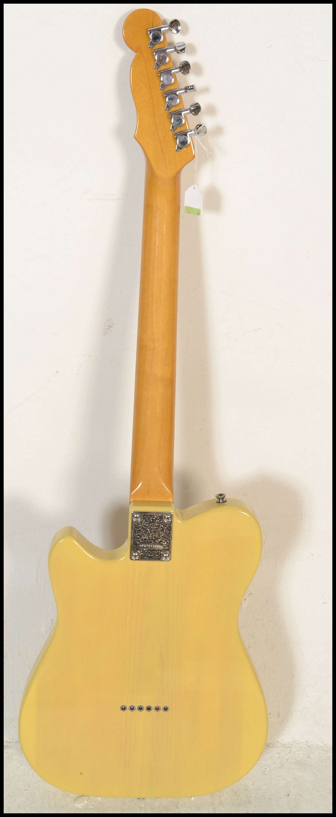 A six string electric guitar Telecaster style by Forida having maple neck and chrome tuning pegs - Image 4 of 5