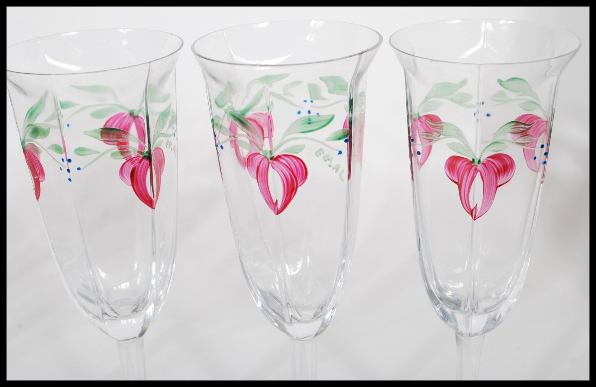 A Set of six 20th century Orrefors of Sweden Champagne -wine glass in the  'Maja ' pattern, being - Bild 5 aus 7