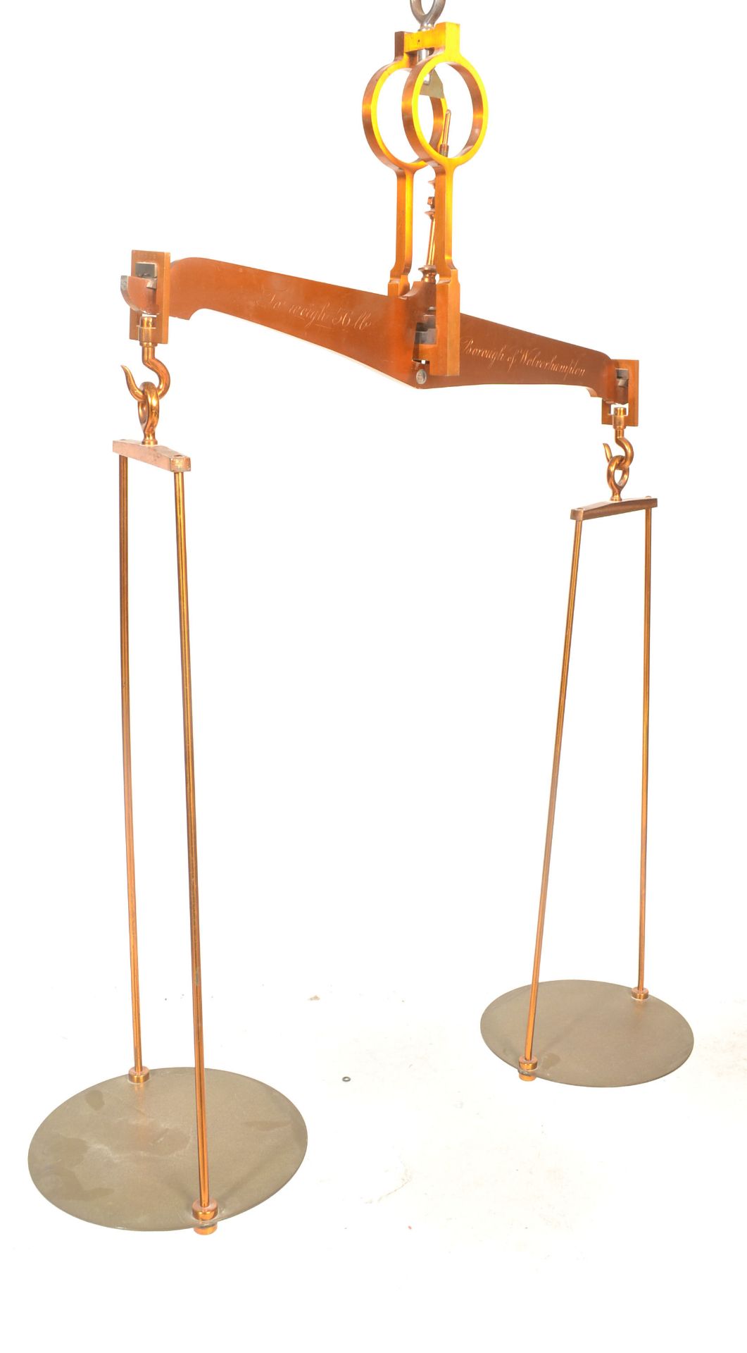 A set of 19th Century Victorian cased Avery hanging brass balance scales to weigh 56lbs, cased - Image 6 of 11