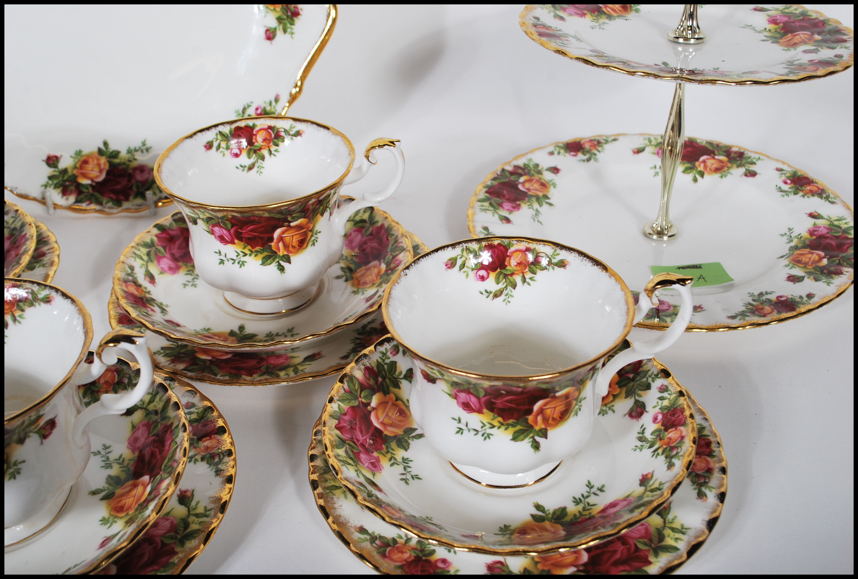A Royal Albert Old Country Roses part tea set to include creamer jug, sugar bowl, cups, saucers, - Image 4 of 7