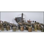 A collection of vintage 20th Century brass and copper blow torches to include many makes such as