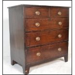 A good 18th / early 19th century oak chest of drawers . Raised on bracket legs the upright chest