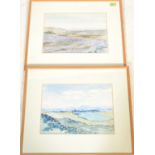 E Fulton ( British 20th century  ) A pair of watercolour paintings of Coldingham Moor ( Scottish