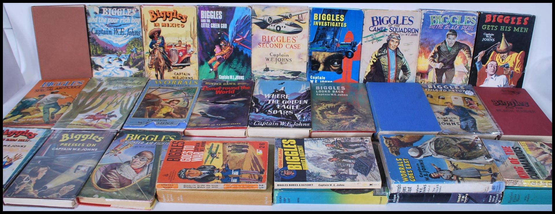 A collection of Captain W.E.Johns hardback books mostly Biggles 1st Editions to include Biggles