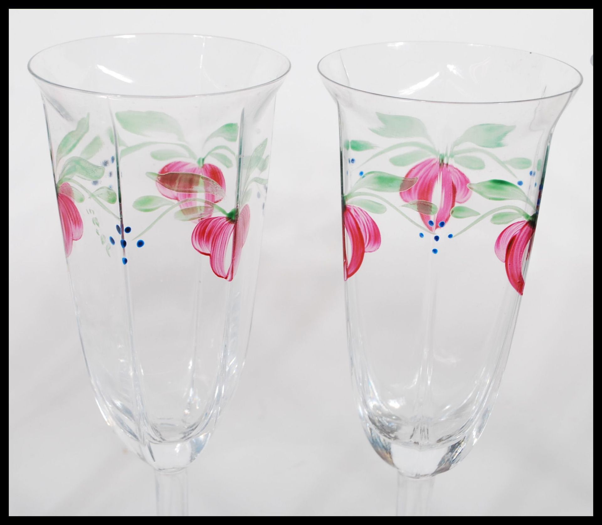 A Set of six 20th century Orrefors of Sweden Champagne -wine glass in the  'Maja ' pattern, being - Bild 4 aus 7