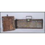 Two vintage 20th Century wooden military hinged top ammunition boxes, each with notation to cases.