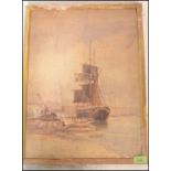 Alfred Edward Parkman (1852-1930)  A watercolour painting of a dock / harbour scene believed to be