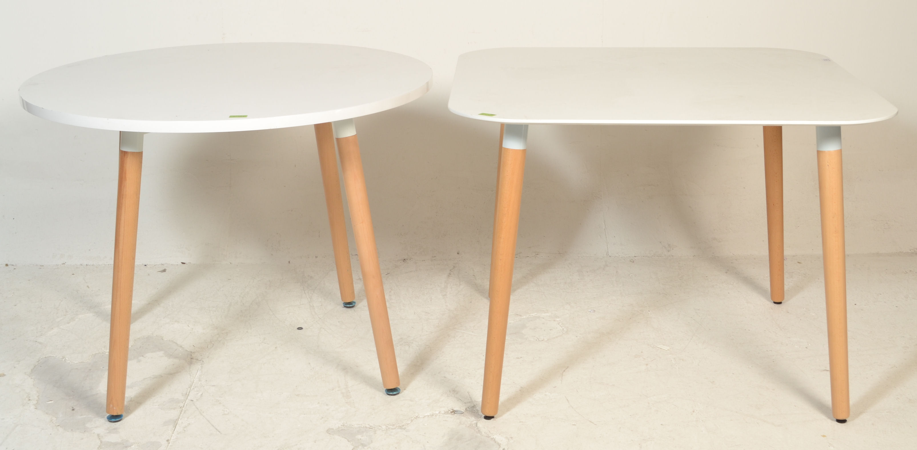 A contemporary white laminated and ash circular dining table. The table comprising of a laminated - Image 2 of 8