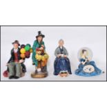 A collection of 4 Royal Doulton figurines to include Pensive Moments HN2704, The Cup of Tea