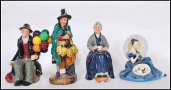 A collection of 4 Royal Doulton figurines to include Pensive Moments HN2704, The Cup of Tea