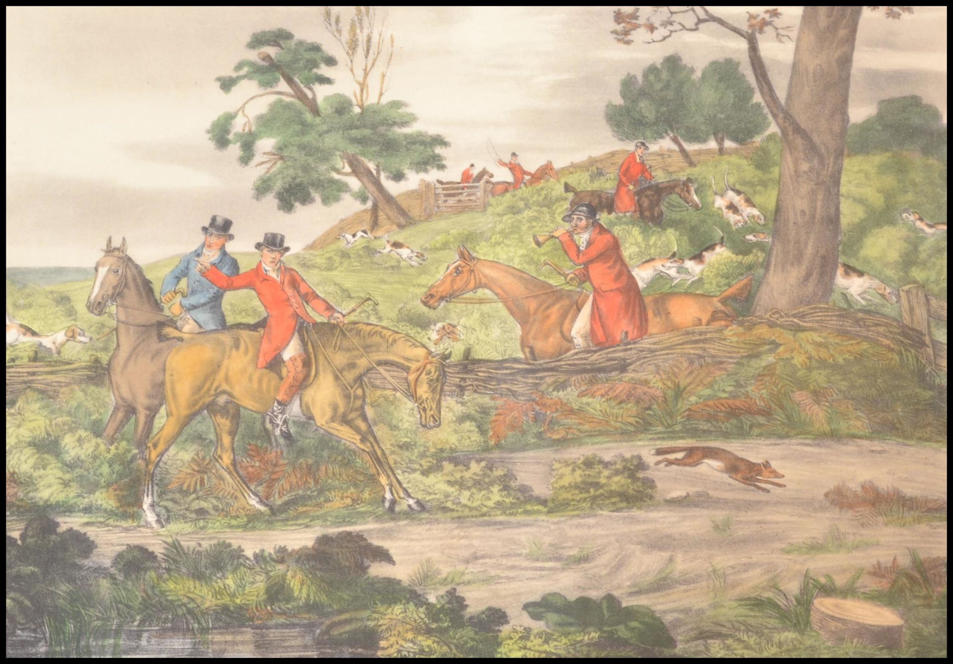 2 19th century Victorian framed Hunting prints after H Alken to include Breaking Cover and Full Cry. - Image 2 of 5