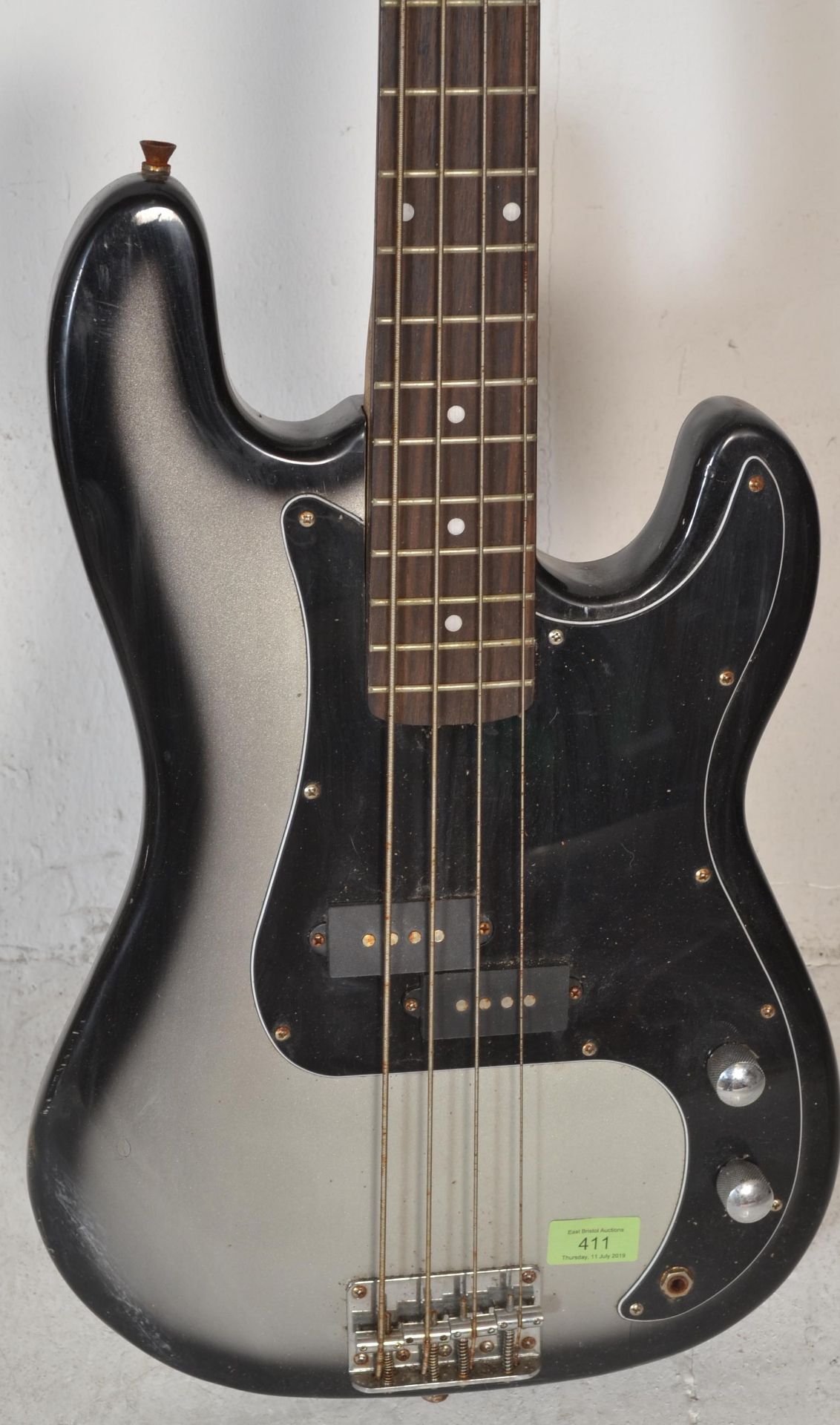 A 20th Century Benson four string Precision style Bass guitar, finished with a black body. - Bild 3 aus 3