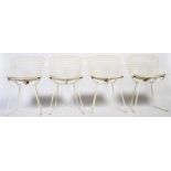 A SET OF FOUR BE49 WIRE WORK DINING CHAIRS BY HARR
