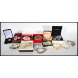 A collection of contemporary costume jewellery to include a selection of agate bracelets, a group of