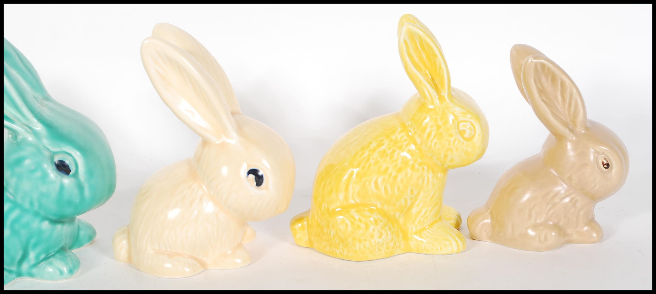 A collection of seven early 20th Century Art Deco Sylvac and Sylvac style rabbits /  bunnies, - Image 4 of 6