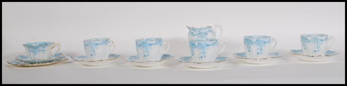 A late 19th / early 20th Century Victorian part tea service by Wileman Foley (Early Shelley)  having