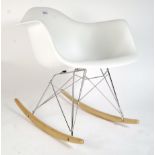 After Charles and Ray Eames - RAR rocking chair - A Vitra style rocking chair having a white