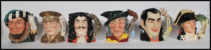 A collection of Royal Doulton character Toby jugs of The Year  to include Captain Blight 1995 D 6967